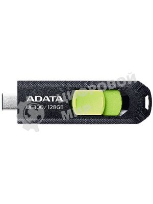 Флешка USB ADATA UC300 (ACHO-UC300-128G-RBK/GN), 128Gb, Type-C USB 3.2, R/W 100/30, черный/зеленый