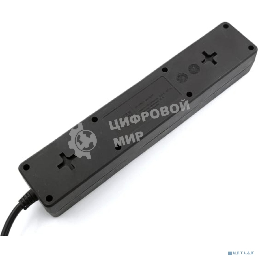 Сетевой фильтр 5bites GARDA SP6B-550 6S/3x0.75 мм2/5 м/черный