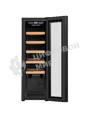 Винный шкаф Maunfeld MFWC-45S12 черный, 45 л, 1 отсек, 12 бут., класс G