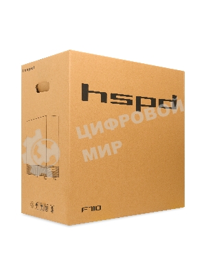 Компьютерный корпус HSPD F710, Panoramic Mid Tower, черный, TG, 0.5 SPCC, 3x120мм ARGb E-ATX, ATX, mATX, mITX 185/395/270мм 2x2.5