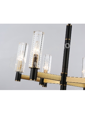 Люстра Ambrella light LH55511/6 BK/BS/CL черный/латунь/прозрачный E14*6 max 40W D570*760