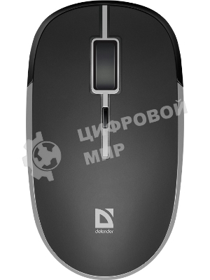 Мышь беспроводная Defender Hit MB-775 черный, 1600 dpi, радиоканал, USB, кнопки - 4