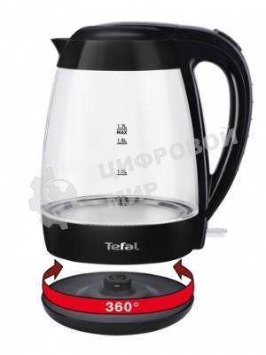 Электрочайник Tefal KO 450832 черный, 1.7 л, 2400 Вт, скрытый нагревательный элемент