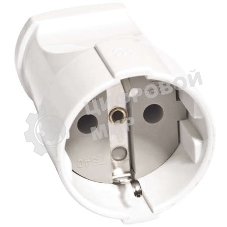 Штепсель с заземл. бел. 16А 250В (еврослот) UNIVersal А102