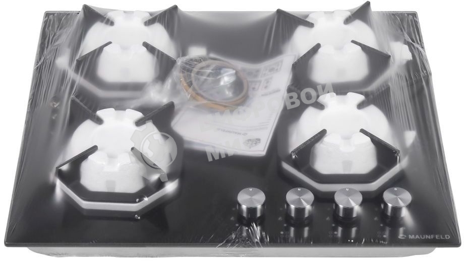 Газовая варочная панель Maunfeld EGHG.64.23CB/G, 4 конфорки, закаленное стекло, черный