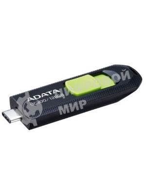 Флешка USB ADATA UC300 (ACHO-UC300-128G-RBK/GN), 128Gb, Type-C USB 3.2, R/W 100/30, черный/зеленый
