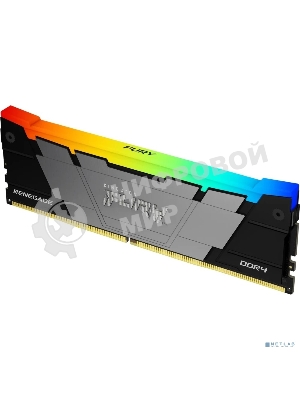 Оперативная память Kingston Fury Renegade, DDR4, 16Gb (2x8Gb), 3200MHz, CL16, DIMM, с радиаторами, RGB, черный