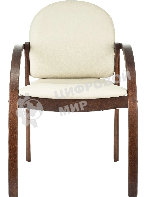 Стул Бюрократ ДЖУНО светло-бежевый, эко.кожа, на ножках дерево