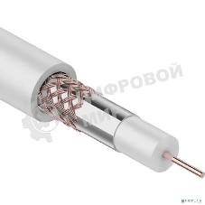 Кабель коаксиальный Rexant RG-59U+Cu, 75 Ом, Cu/Al/Cu, 64%, бухта 305 м, белый