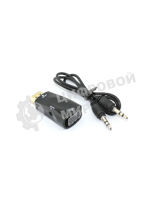 Переходник HDMI на VGA c аудио черный