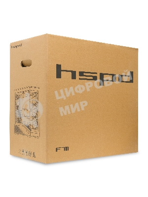 Компьютерный корпус без блока питания HSPD F711-TGbK, Panoramic Full Tower, Black, TG, 0.7 SPCC, no fans ATX, mATX, mITX 190/420/280мм 2x2.5