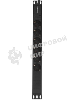 Блок розеток горизонтальный ExeGate ServerPro PDU-19H603 Al-6S-EU2.5, 19