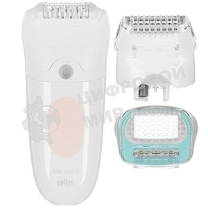 Эпилятор Braun SE5-050 скор.:2 насад.:4 от электр.сети от аккум. белый/розовый
