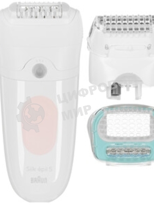 Эпилятор Braun SE5-050 скор.:2 насад.:4 от электр.сети от аккум. белый/розовый