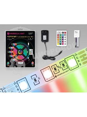 Комплект светодиодной ленты GS2402 5050 60Led/ 14.4W m/ 12V IP20 RGB/ 5000*10*1.87mm (4 конт.)