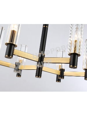 Люстра Ambrella light LH55511/6 BK/BS/CL черный/латунь/прозрачный E14*6 max 40W D570*760