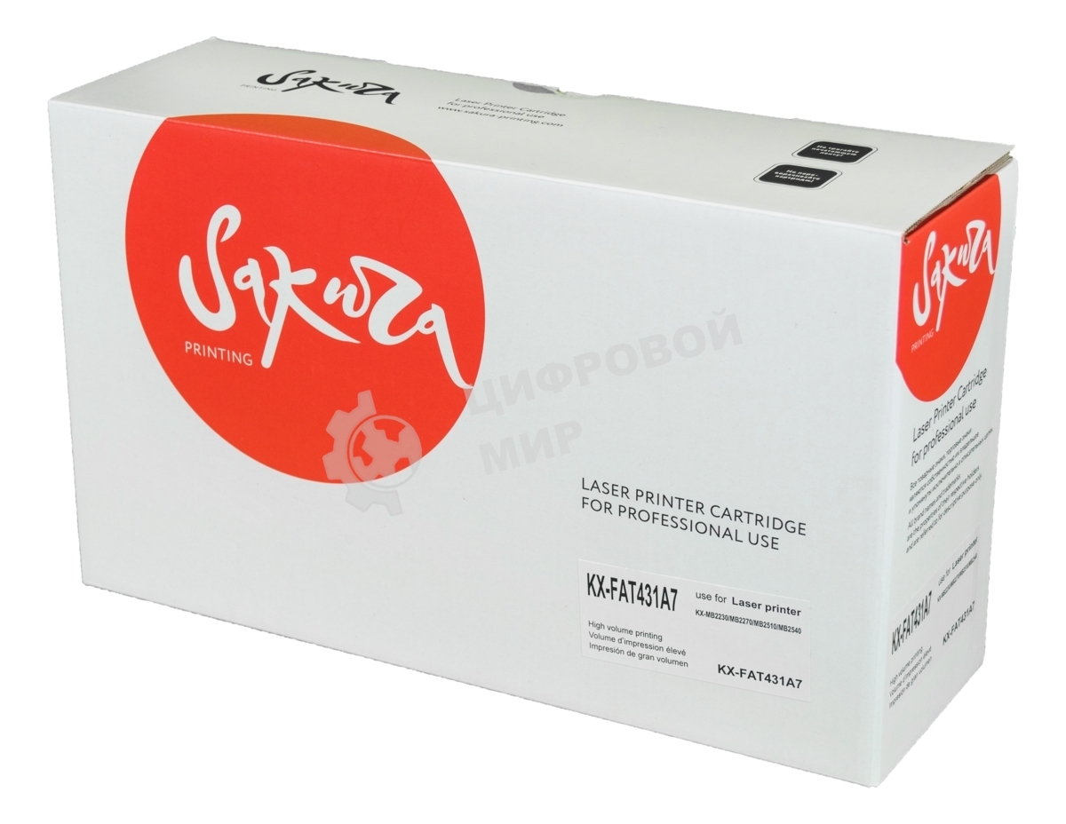 Картридж Sakura KXFAT431A7 для Panasonic KX-MB2230RU, KX-MB2270RU, KX-MB2510RU, KX-MB2540RU, черный, 6000 к.