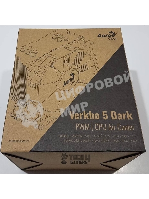 Кулер для процессора AeroCool/Formula Verkho 5 Dark черный, 120 мм, алюминий/медь, 2000 об/мин, 27 дБ, 4 pin, 150 Вт, 156.5 мм