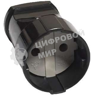 Штепсель без заземл. черный UNIVersal А0115