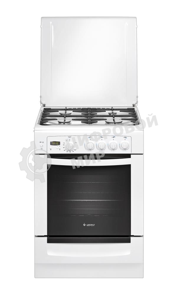 Плита газовая Gefest ПГ6100-03 белый, конфорок 4 шт, духовка 52 л, 60 см x 85 см x 60 см