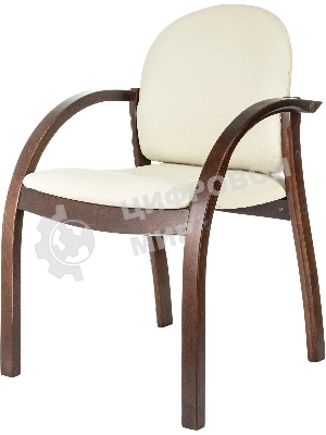 Стул Бюрократ ДЖУНО светло-бежевый, эко.кожа, на ножках дерево