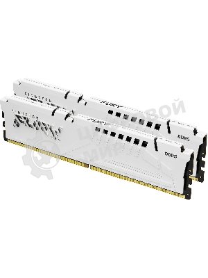 Оперативная память Kingston Fury Beast, DDR5, 32Gb (2x16Gb), 6000MHz, CL30, DIMM, с радиаторами, белый