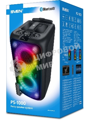 Колонка портативная SVEN АС PS-1000 черный 160W 1.0 BT/3.5Jack 8000mAh
