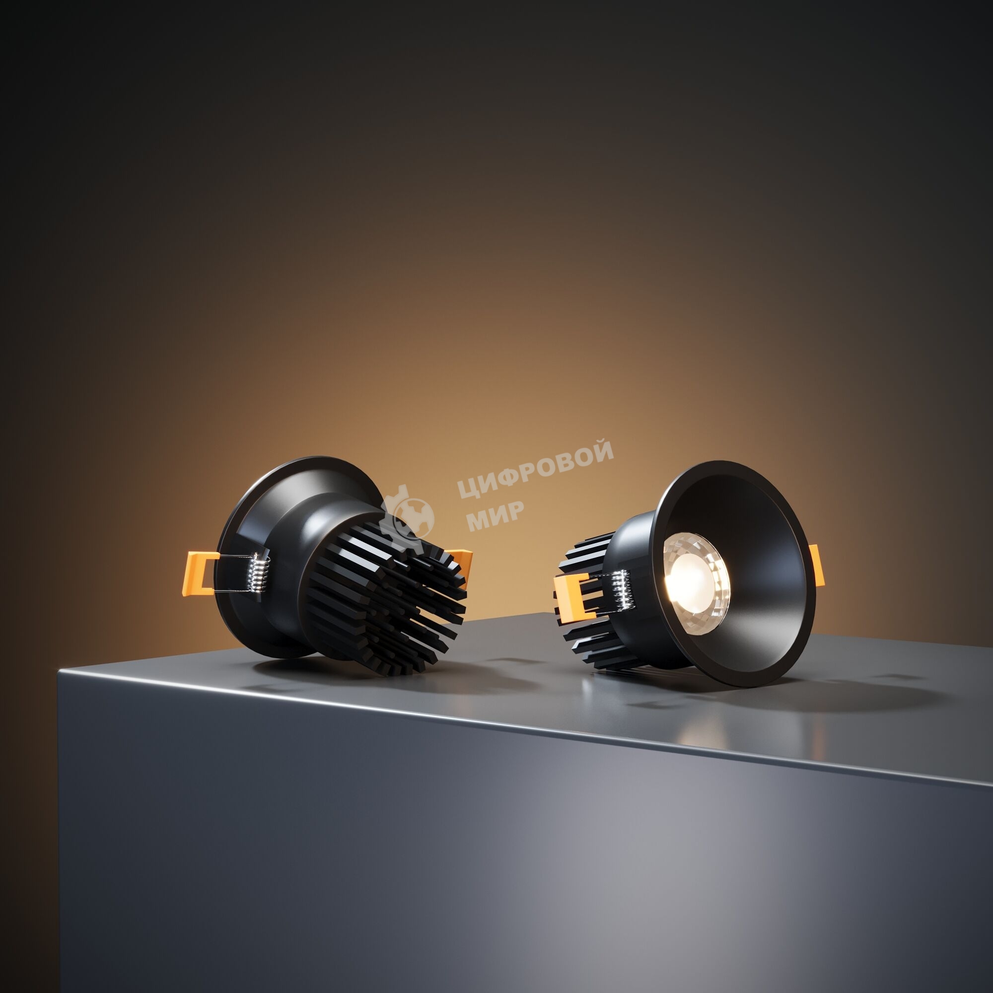 Встраиваемый светодиодный светильник 15266/LED 7W 3000K BK черный