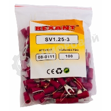 Наконечник вилочный изолированный Rexant 3.2 мм 0.5-1.5 мм² (НВи 1.5-3/НВи 1,25-3) красный