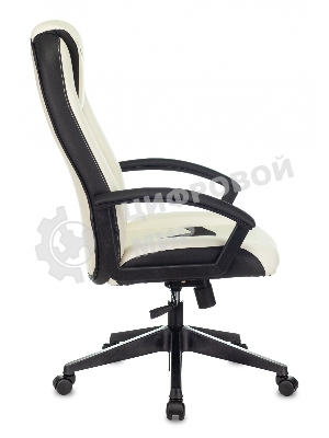 Кресло Бюрократ Zombie 8 белый/черный, экокожа, 120 кг, механизм качания