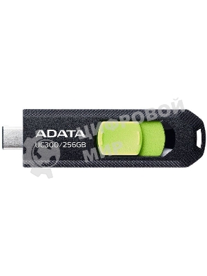 Флешка USB ADATA UC300 (ACHO-UC300-256G-RBK/GN), 256Gb, Type-C USB 3.2, R/W 100/30, черный/зеленый