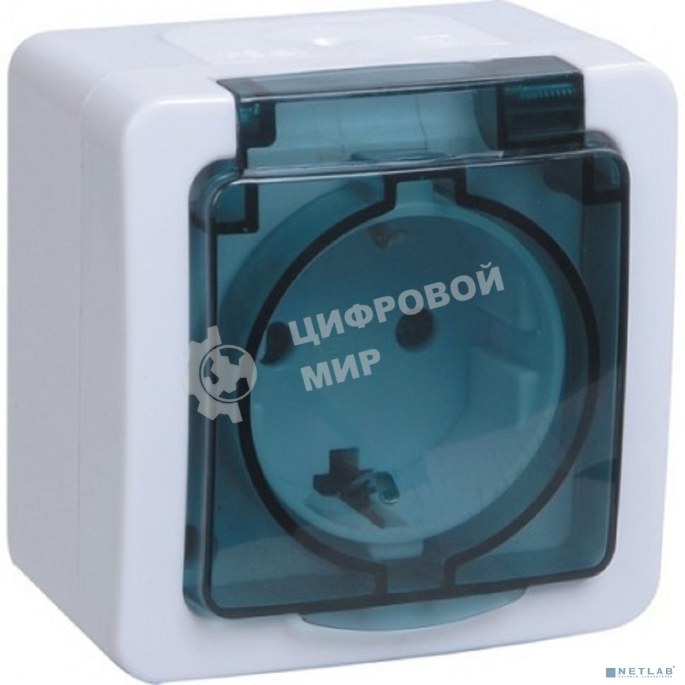 Розетка Iek ERMP12-K03-16-54-EC РСб20-3-ГПБд роз 1м с з/к о/у IP54 (цвет крышки:дымчатый) ГЕРМЕС PLUS