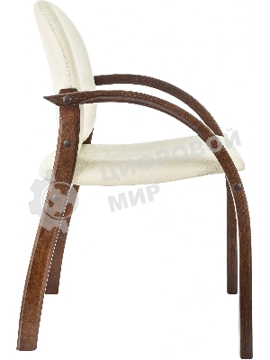 Стул Бюрократ ДЖУНО светло-бежевый, эко.кожа, на ножках дерево