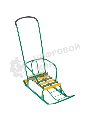 Санки Тимка 5 Комфорт Т5К/О2 оранжевый, спинка, ручка, колесо