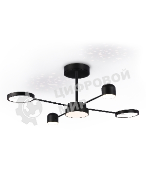Потолочный светодиодный светильник Ambrella light FL51632/4+1 BK/GD черный/золото 3000K-6400K 48W 910*745*300 (ПДУ ИК)
