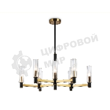 Люстра Ambrella light LH55513/9 BK/BS/CL черный/латунь/прозрачный E14*9 max 40W D760*760