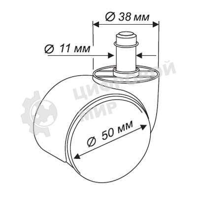 Набор колес Бюрократ CastorSet3850/PU черный, для паркета/ламината
