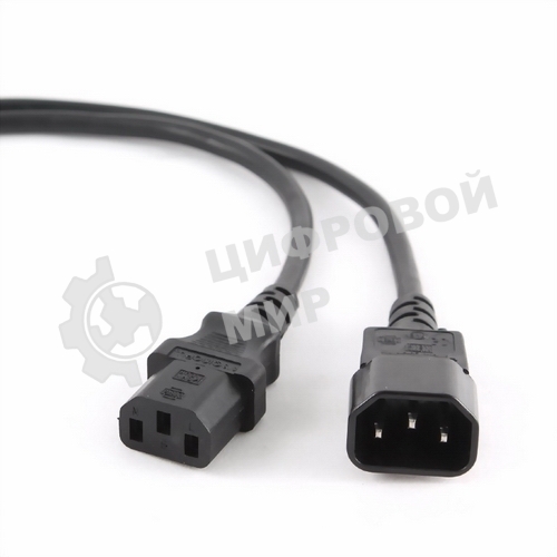Кабель питания сист.блок-монитор Gembird 3.0м, VDE(0.75мм), черный, с зазем., пакет