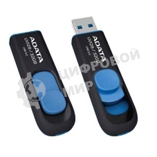 Флешка USB ADATA UV128 (AUV128-128G-RBE), 128Gb, USB 3.0, R/W 100/30, черный/синий