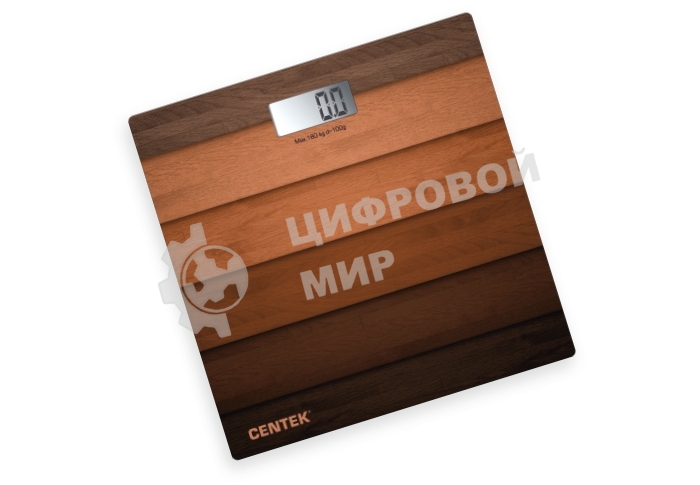 Весы напольные Centek CT-2420 Wood  электронные 180кг, 0.1кг, LCD 45x28, размер 26х26см