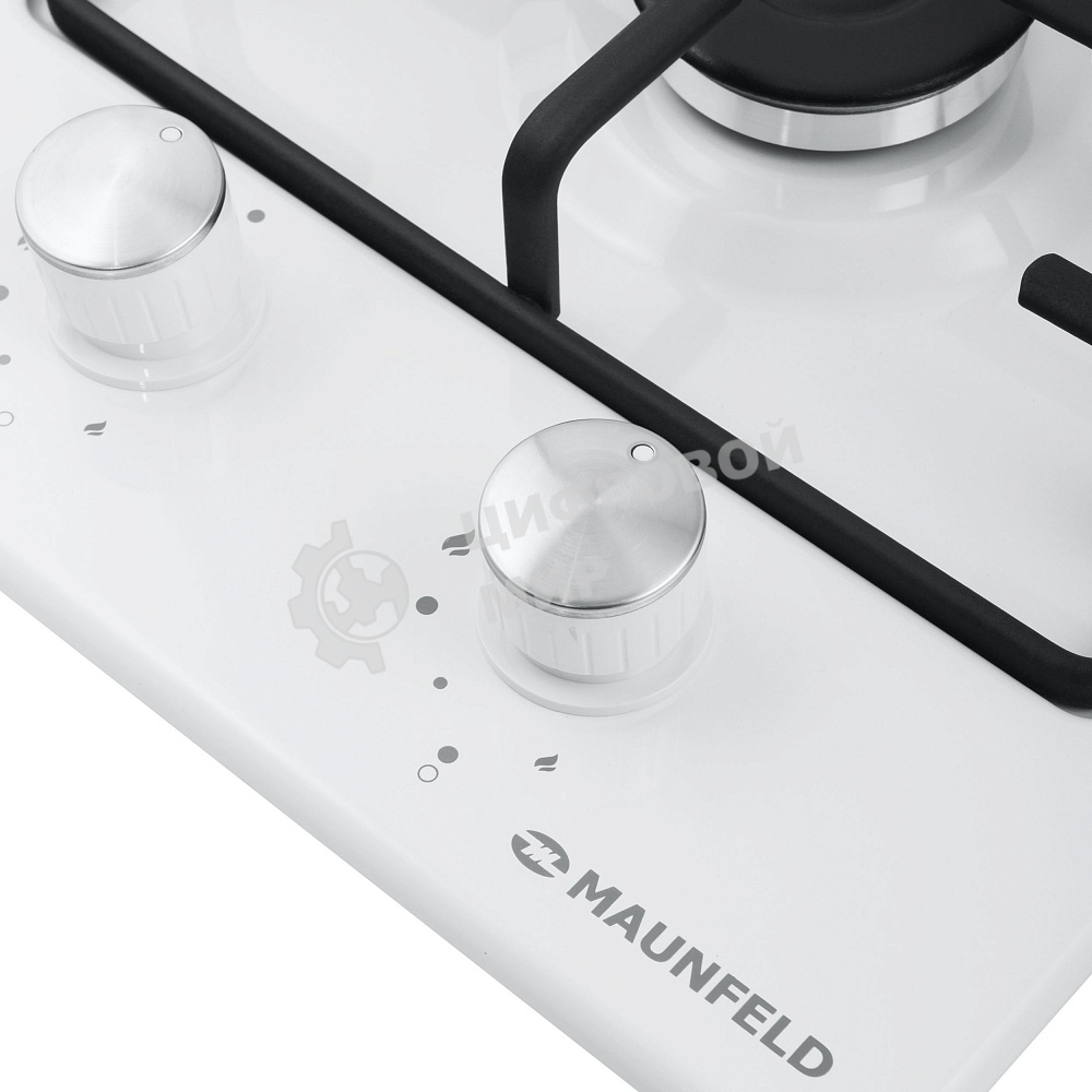 Газовая варочная панель Maunfeld EGHE.32.3EW/G, 2 конфорки, эмалированная сталь, белый