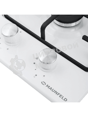 Газовая варочная панель Maunfeld EGHE.32.3EW/G, 2 конфорки, эмалированная сталь, белый