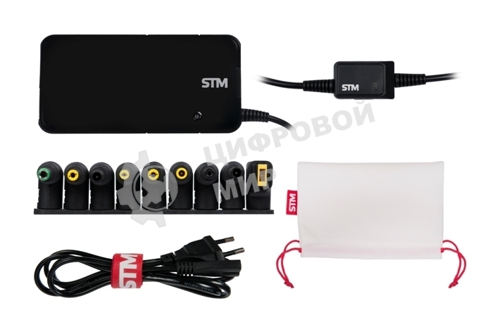 Адаптер для ноутбуков STM Dual DLU90, 90W, EU AC power cord& Car Cigaratte Plug, USB(2.1A)