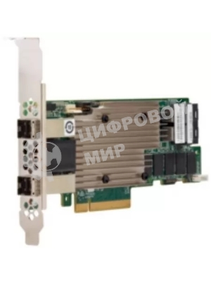 Контроллер MegaRAID 9480-8I8e SGL (05-50031-00), PCIe 3.1 x8 LP, SAS/SATA/NVMe, RAID 0,1,5,6,10,50,60, 16port(2 * int SFF8643 + 2 * ext SFF8644), 4Gb Cache, 3516ROC