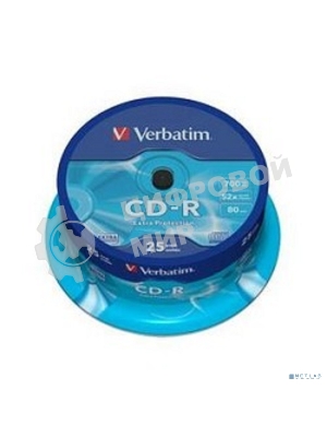 Диск CD-R Verbatim 700Mb 52x Cake Box (25шт) (43432)