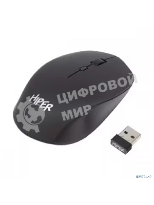 Мышь беспроводная HIPER HOMW-091 черный, 1600 dpi, радиоканал, USB, кнопки - 4
