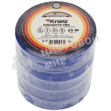 Изолента ПВХ Kranz 0.13х15 мм, 25 м, синяя (5 шт./уп.)