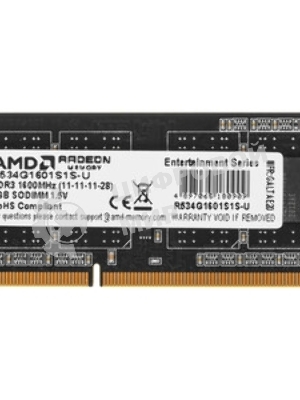 Оперативная память AMD Radeon R5, DDR3, 4Gb (1x4GB), 1600MHz, CL11, SO-DIMM