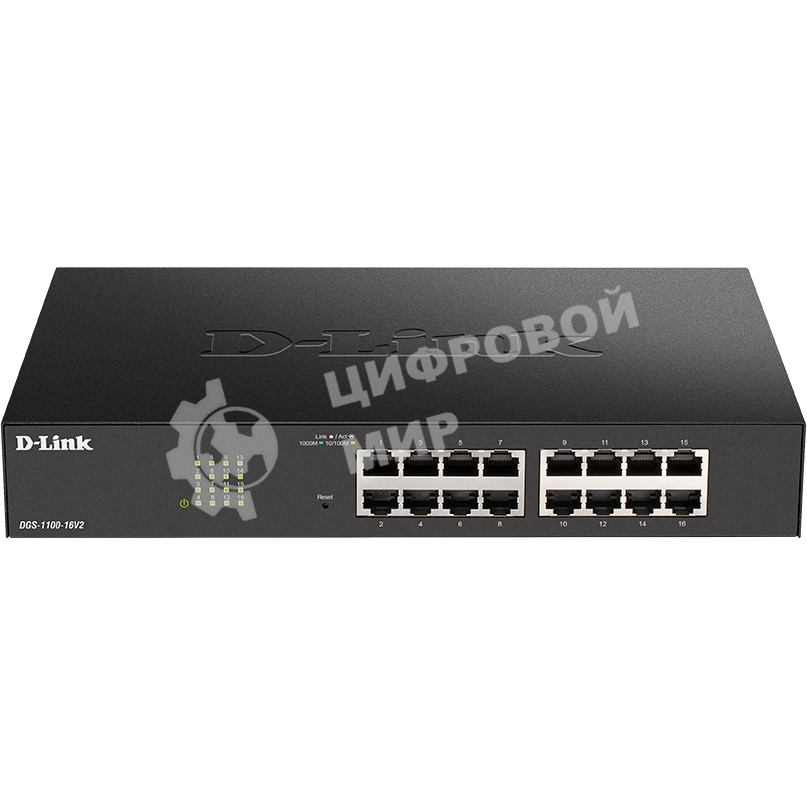 Коммутатор настраиваемый L2 c 16 портами DGS-1100-16V2/A2A 10/100/1000Base-T