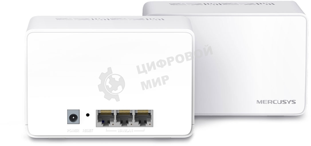 Домашняя Mesh Wi‑Fi система AX3000 Whole Home Mesh Wi-Fi 6 SystemSPEED: 574 Mbps at 2.4 GHz + 2402 Mbps at 5 GHzSPEC: Internal Antennas, 3× Gigabit Ports per Unit (WAN/LAN auto-sensing), 1024-QAM, OFDMA, HE160FEATURE: MERCUSYS APP, Router/AP Mode, One Unified Network, Seaml